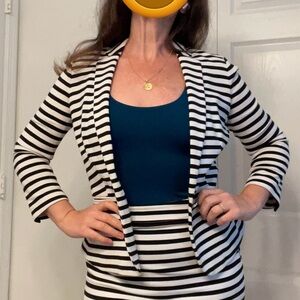 Striped Black and White Women's Suit